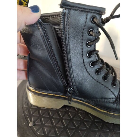 Dr Martens kids Laced Zip Up Gloss Black Shoes Boots 1460 J 13 - Picture 14 of 16